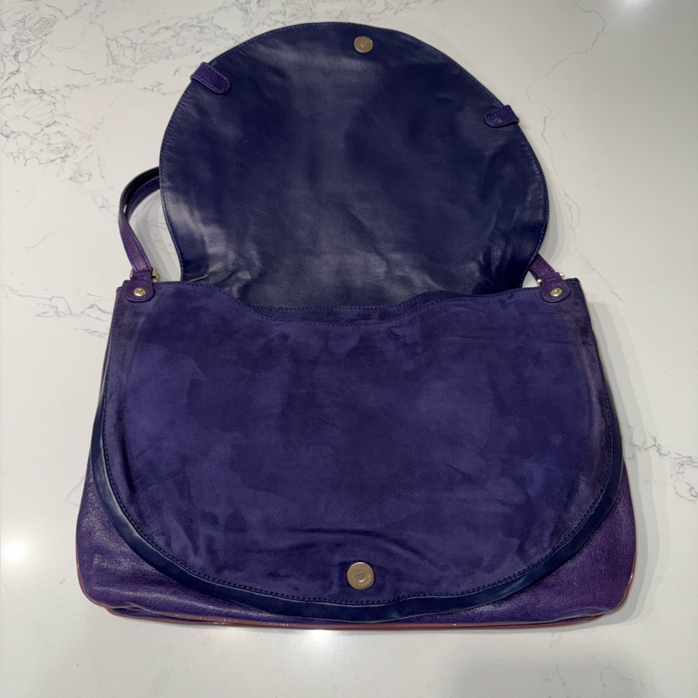 Vintage Versace Suede & Leather Shoulder Flap Messenger Bag - Picture 15 of 16